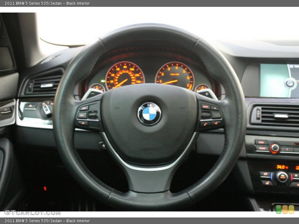 Black Interior Steering Wheel for the 2011 BMW 5 Series 535i Sedan #74739728