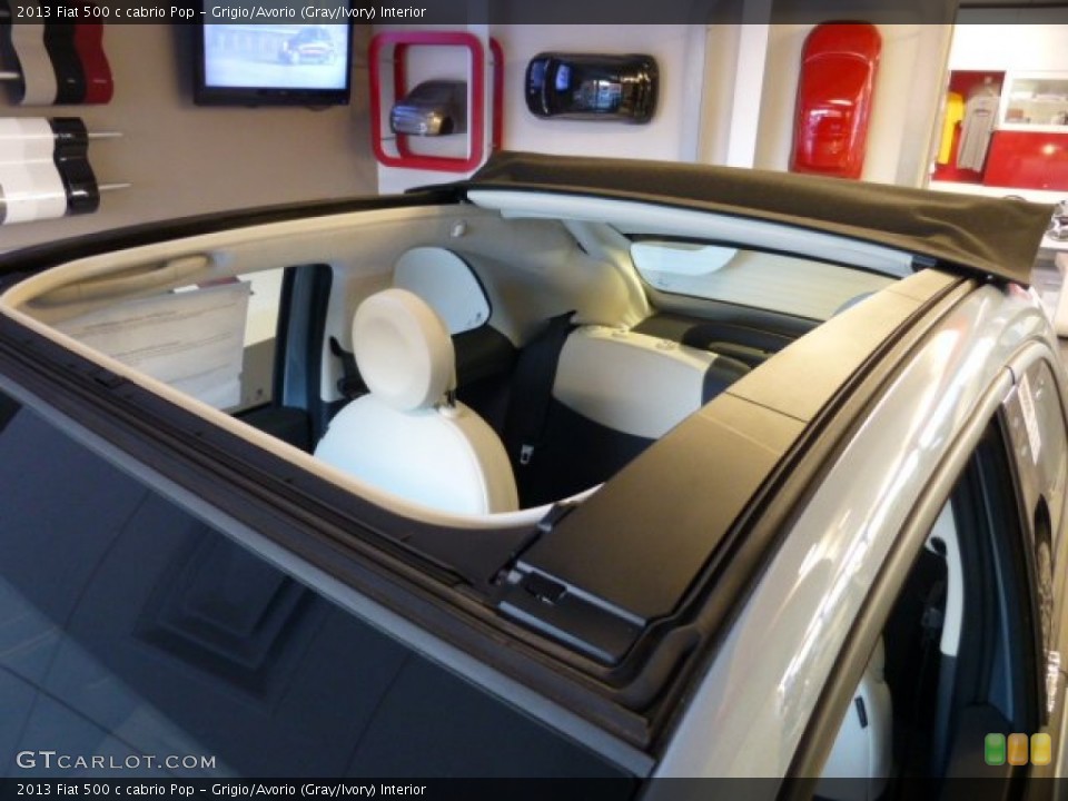 Grigio/Avorio (Gray/Ivory) Interior Sunroof for the 2013 Fiat 500 c cabrio Pop #74740530