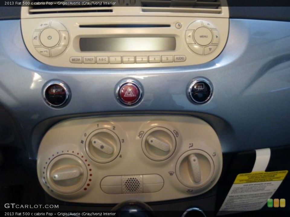 Grigio/Avorio (Gray/Ivory) Interior Controls for the 2013 Fiat 500 c cabrio Pop #74740567