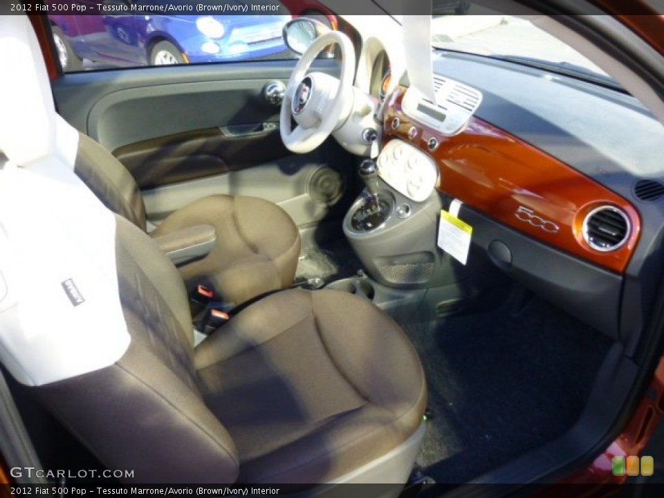 Tessuto Marrone/Avorio (Brown/Ivory) Interior Photo for the 2012 Fiat 500 Pop #74740723