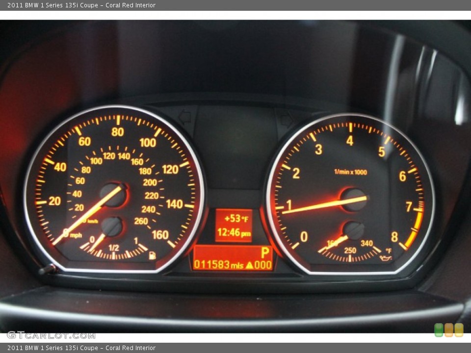 Coral Red Interior Gauges for the 2011 BMW 1 Series 135i Coupe #74741283