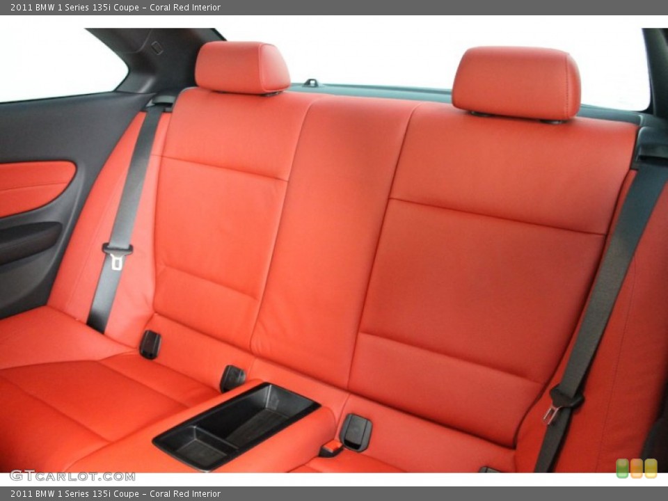 Coral Red Interior Rear Seat for the 2011 BMW 1 Series 135i Coupe #74741406