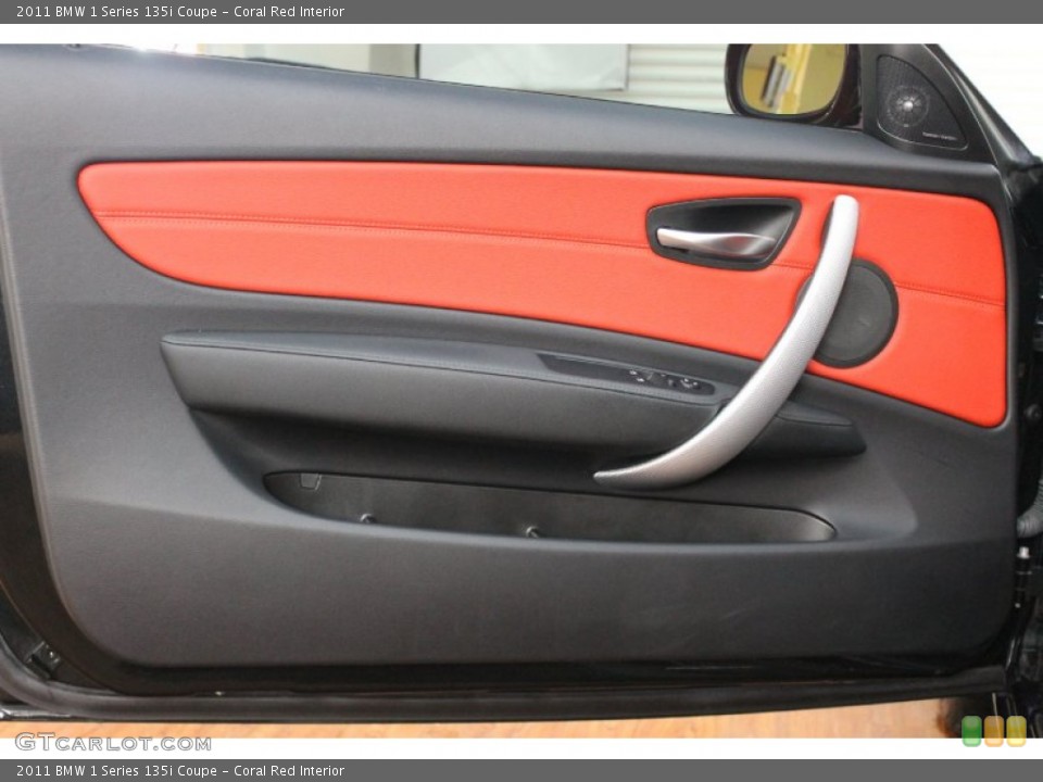 Coral Red Interior Door Panel for the 2011 BMW 1 Series 135i Coupe #74741445