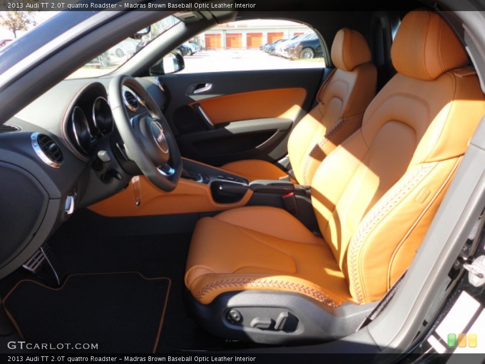Madras Brown Baseball Optic Leather Interior Front Seat for the 2013 Audi TT 2.0T quattro Roadster #74748694