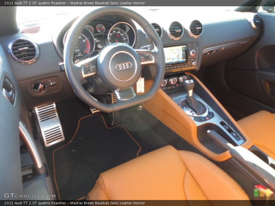 Madras Brown Baseball Optic Leather Interior Prime Interior for the 2013 Audi TT 2.0T quattro Roadster #74748715