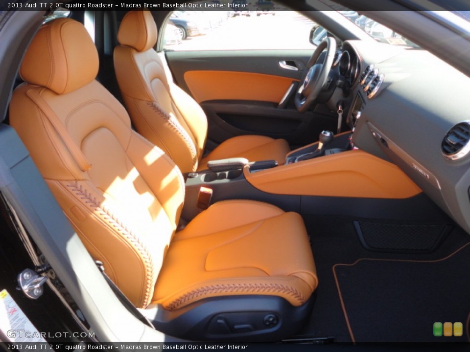 Madras Brown Baseball Optic Leather Interior Front Seat for the 2013 Audi TT 2.0T quattro Roadster #74748732
