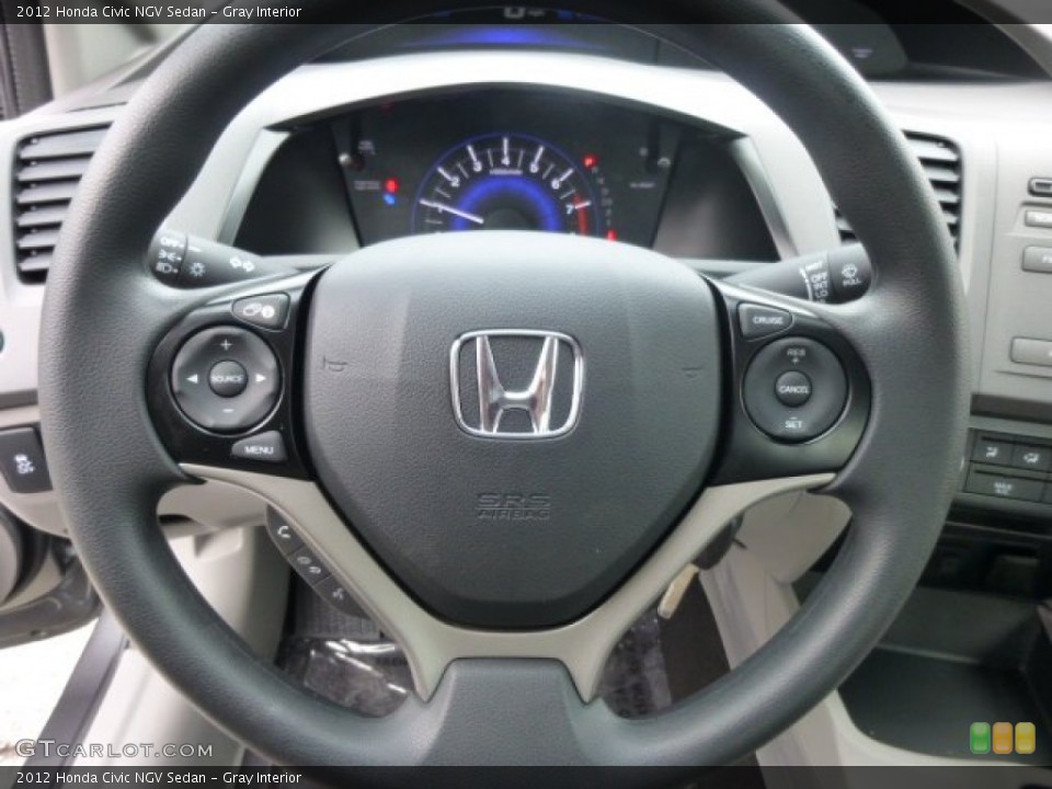 Gray Interior Steering Wheel for the 2012 Honda Civic NGV Sedan #74748796