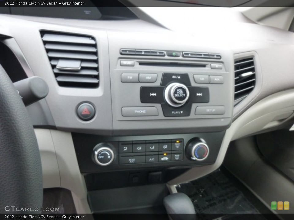 Gray Interior Controls for the 2012 Honda Civic NGV Sedan #74748809