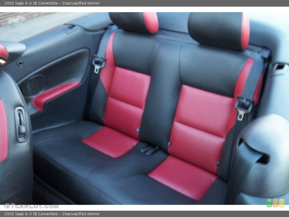 Charcoal/Red 2003 Saab 9-3 Interiors