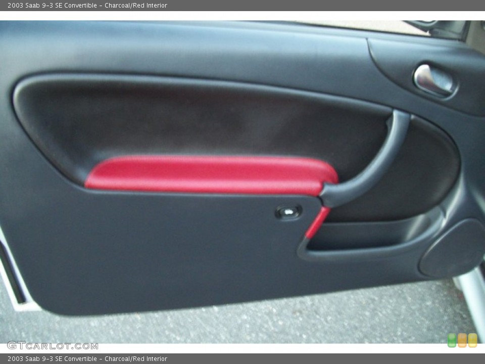 Charcoal/Red Interior Door Panel for the 2003 Saab 9-3 SE Convertible #74751961