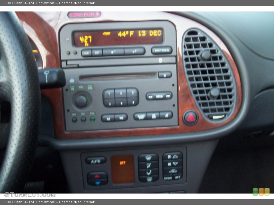 Charcoal/Red Interior Controls for the 2003 Saab 9-3 SE Convertible #74751997