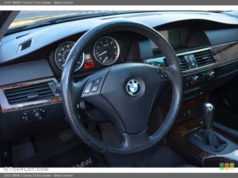 Black Interior Steering Wheel for the 2007 BMW 5 Series 530xi Sedan #74755405