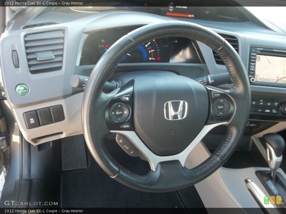 Gray Interior Steering Wheel for the 2012 Honda Civic EX-L Coupe #74757962
