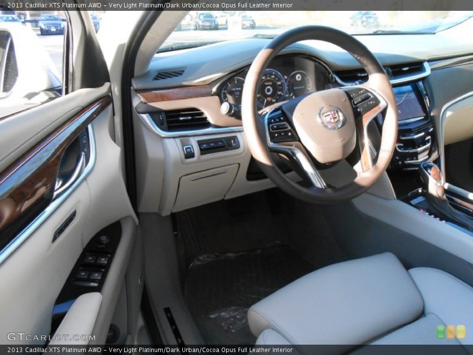 Very Light Platinum/Dark Urban/Cocoa Opus Full Leather Interior Steering Wheel for the 2013 Cadillac XTS Platinum AWD #74759971
