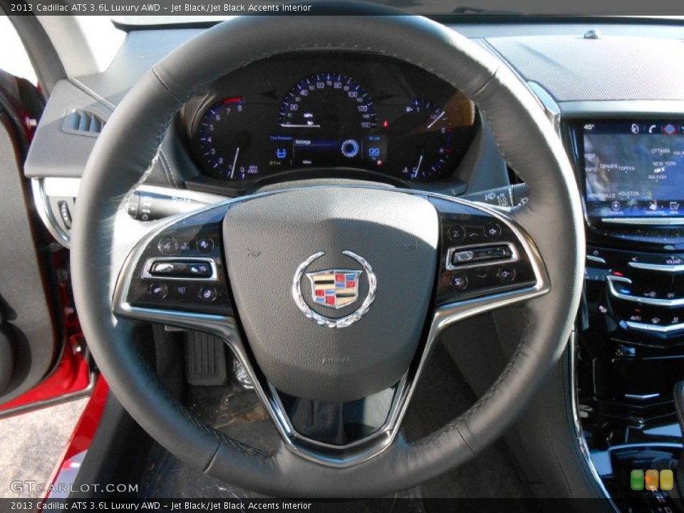 Jet Black/Jet Black Accents Interior Steering Wheel for the 2013 Cadillac ATS 3.6L Luxury AWD #74762542