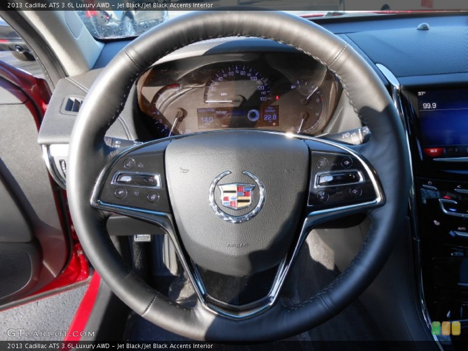 Jet Black/Jet Black Accents Interior Steering Wheel for the 2013 Cadillac ATS 3.6L Luxury AWD #74763526