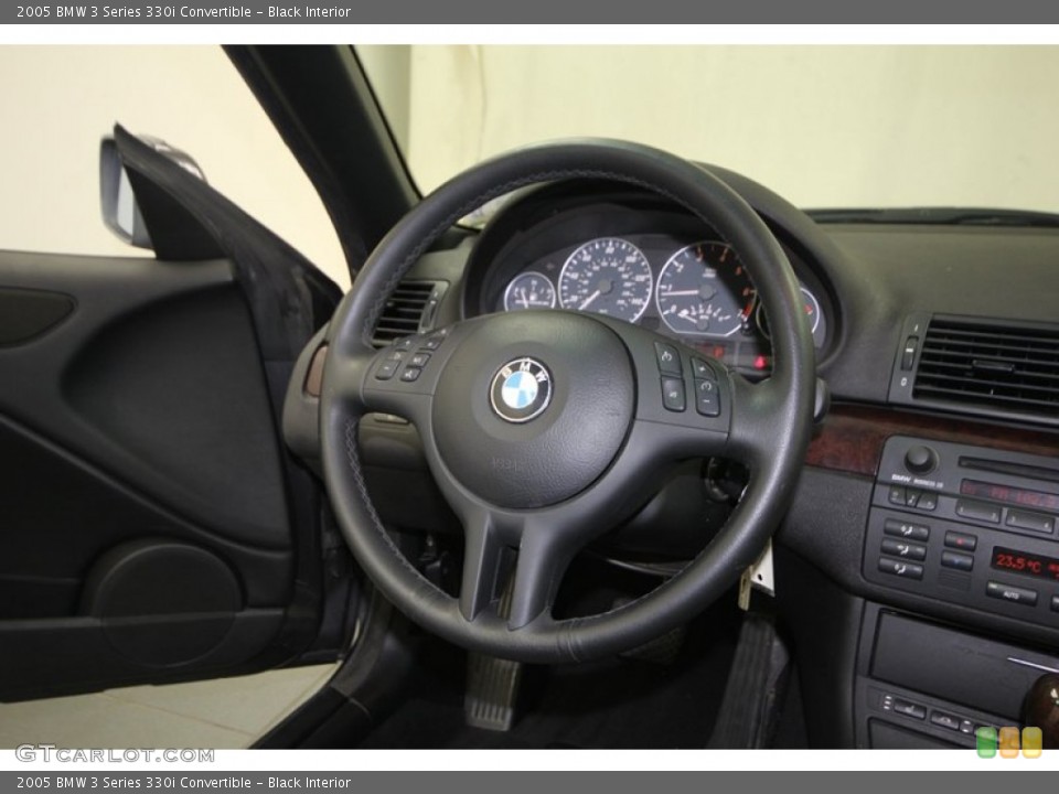 Black Interior Steering Wheel for the 2005 BMW 3 Series 330i Convertible #74764124