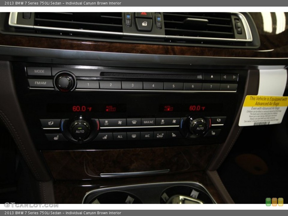 Individual Canyon Brown Interior Controls for the 2013 BMW 7 Series 750Li Sedan #74771785
