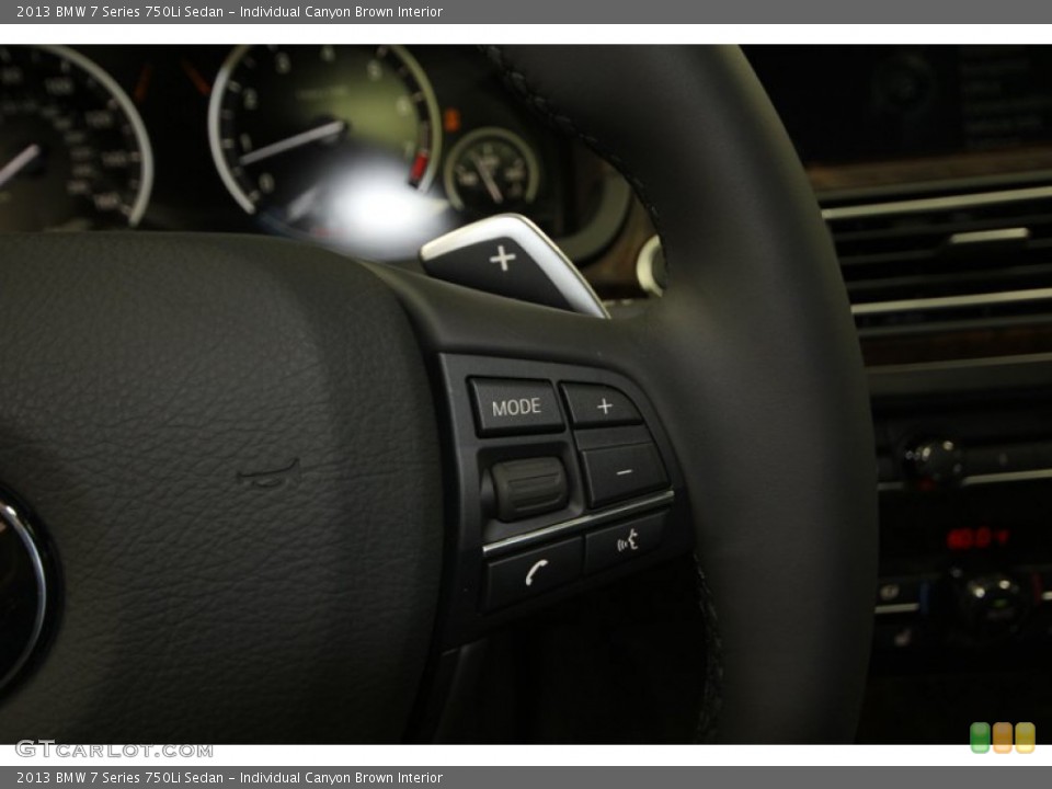 Individual Canyon Brown Interior Controls for the 2013 BMW 7 Series 750Li Sedan #74771884