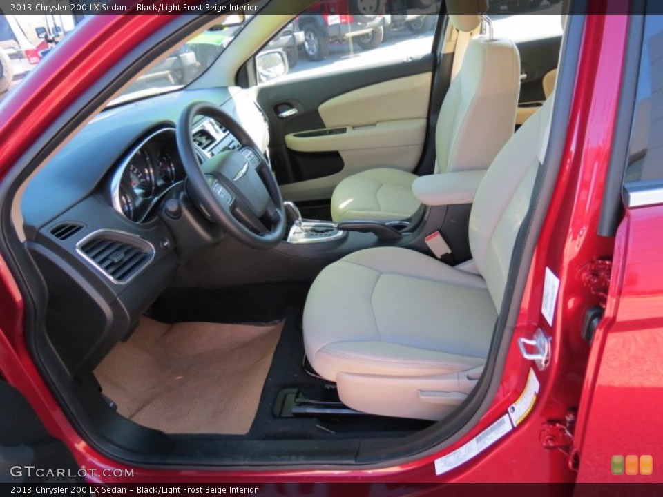 Black/Light Frost Beige Interior Front Seat for the 2013 Chrysler 200 LX Sedan #74775730