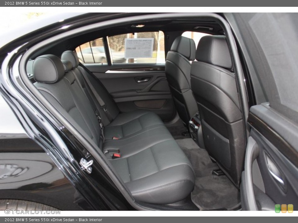 Black Interior Rear Seat for the 2012 BMW 5 Series 550i xDrive Sedan #74775805