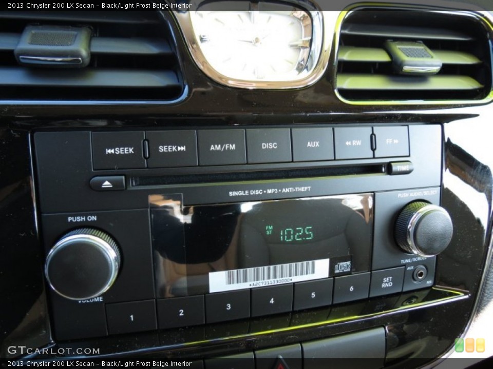 Black/Light Frost Beige Interior Audio System for the 2013 Chrysler 200 LX Sedan #74775877