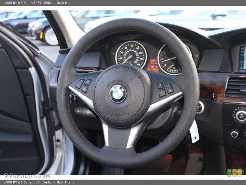 Black Interior Steering Wheel for the 2008 BMW 5 Series 535xi Sedan #74776316