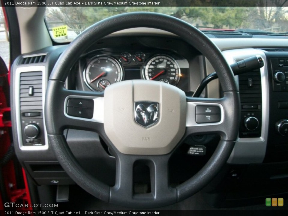 Dark Slate Gray/Medium Graystone Interior Steering Wheel for the 2011 Dodge Ram 1500 SLT Quad Cab 4x4 #74782258