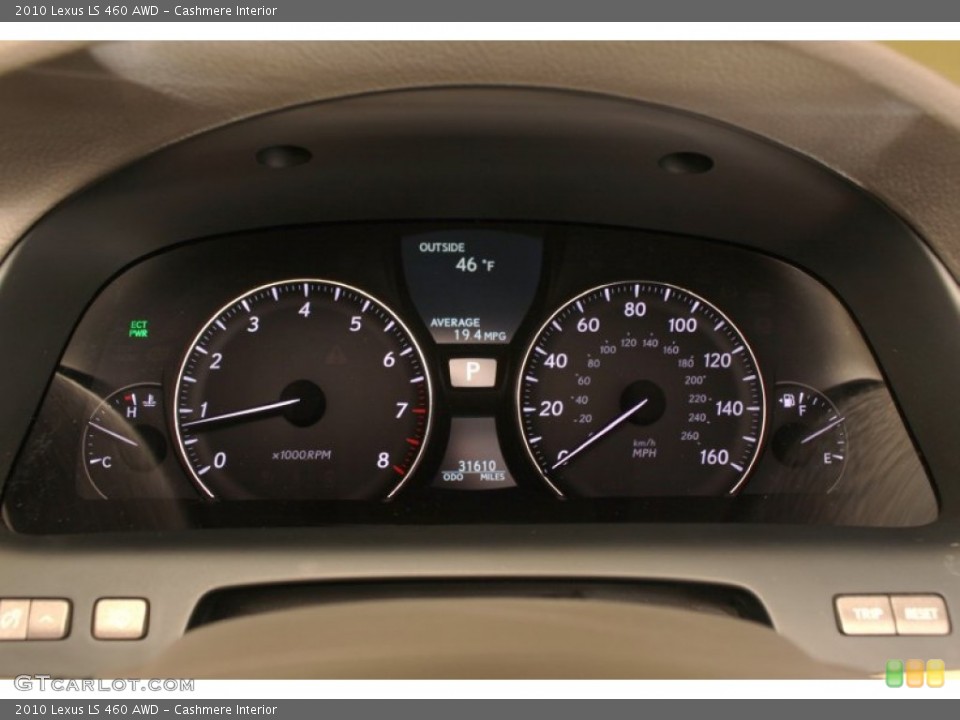 Cashmere Interior Gauges for the 2010 Lexus LS 460 AWD #74782702