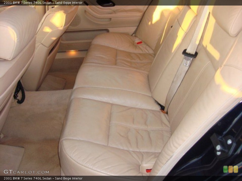 Sand Beige Interior Rear Seat for the 2001 BMW 7 Series 740iL Sedan #74789012