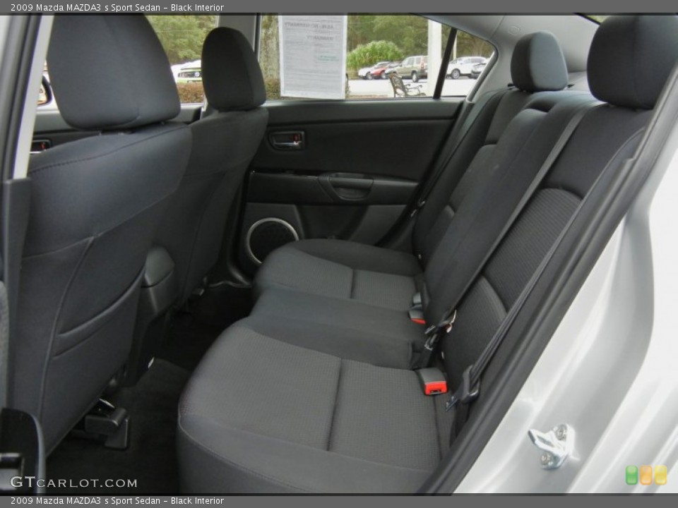 Black Interior Rear Seat for the 2009 Mazda MAZDA3 s Sport Sedan #74791888