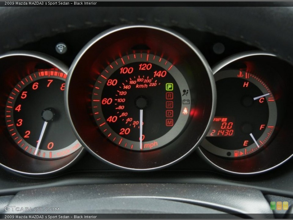 Black Interior Gauges for the 2009 Mazda MAZDA3 s Sport Sedan #74791961