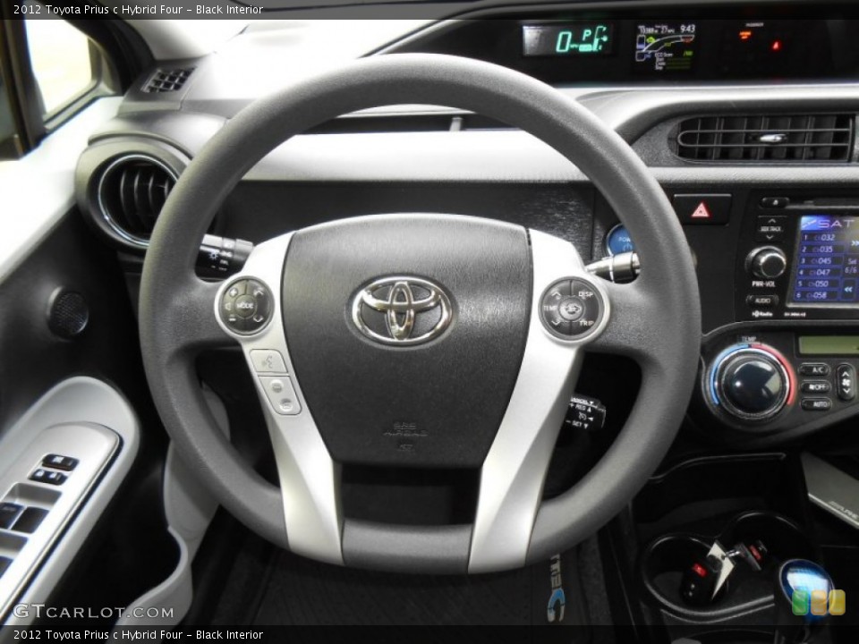 Black Interior Steering Wheel for the 2012 Toyota Prius c Hybrid Four #74797334