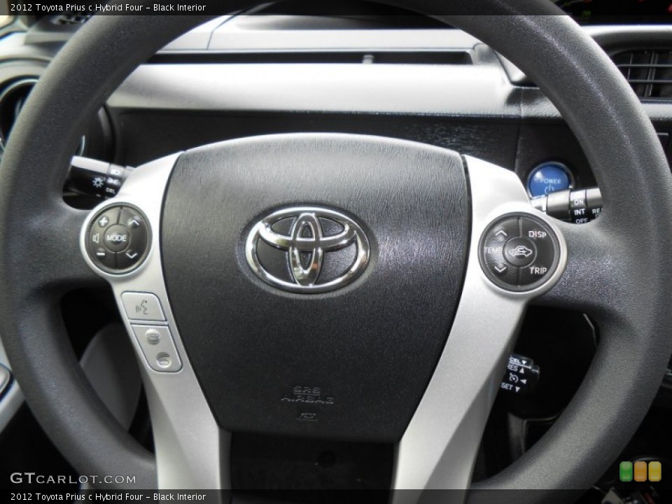Black Interior Steering Wheel for the 2012 Toyota Prius c Hybrid Four #74797359