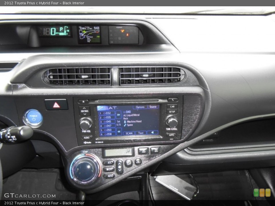 Black Interior Controls for the 2012 Toyota Prius c Hybrid Four #74797385