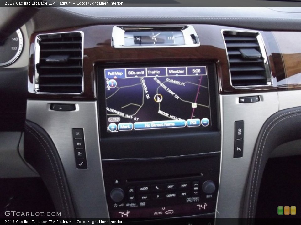 Cocoa/Light Linen Interior Navigation for the 2013 Cadillac Escalade ESV Platinum #74798123