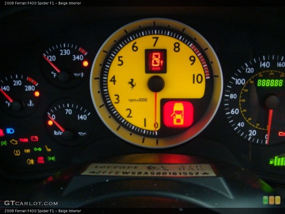 Beige Interior Gauges for the 2008 Ferrari F430 Spider F1 #74798818