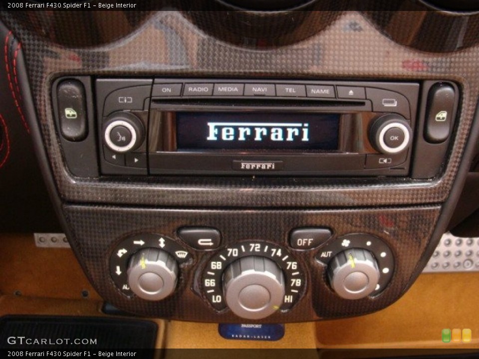 Beige Interior Controls for the 2008 Ferrari F430 Spider F1 #74798856