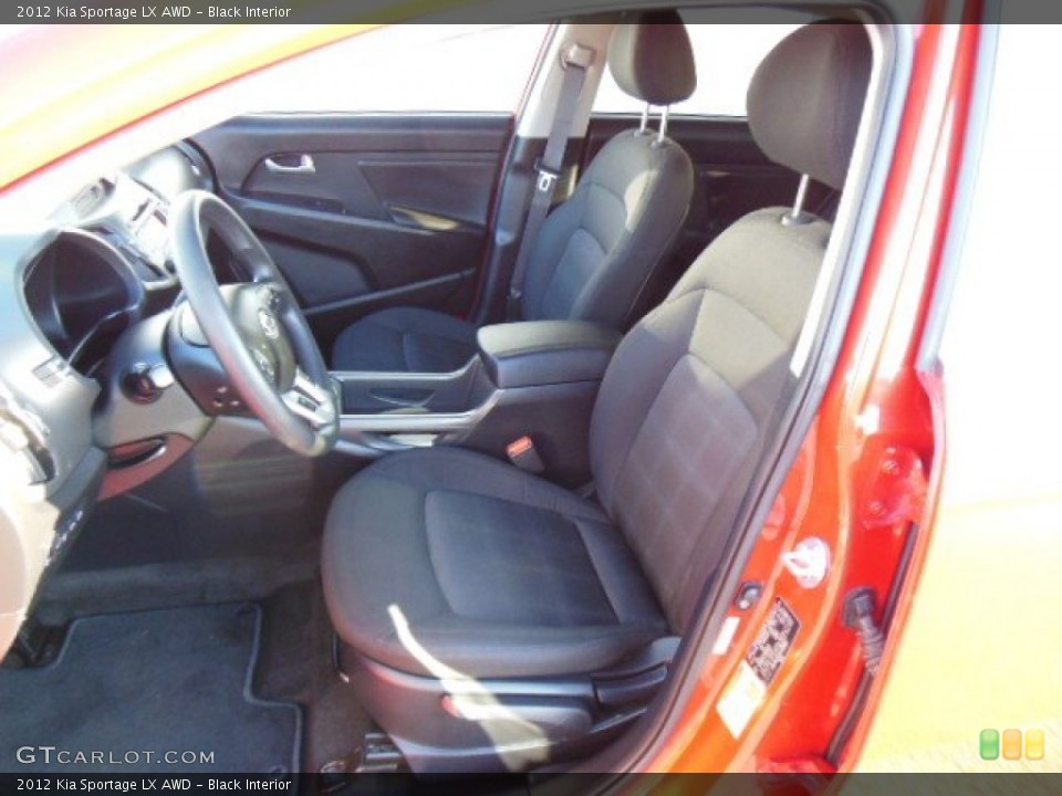 Black Interior Front Seat for the 2012 Kia Sportage LX AWD #74800661