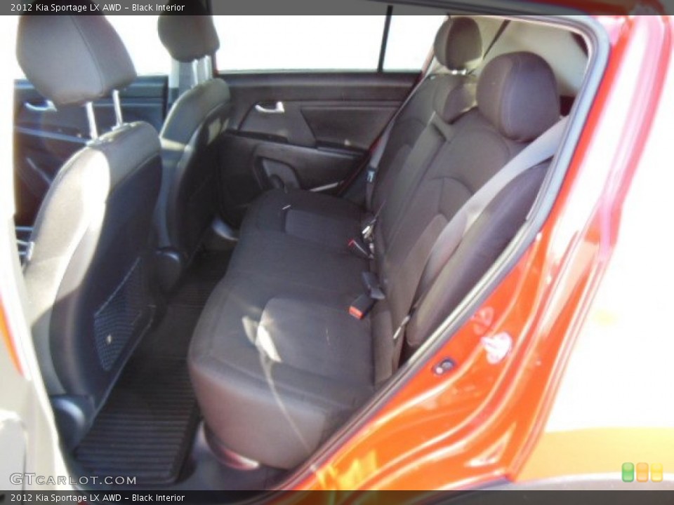 Black Interior Rear Seat for the 2012 Kia Sportage LX AWD #74800700