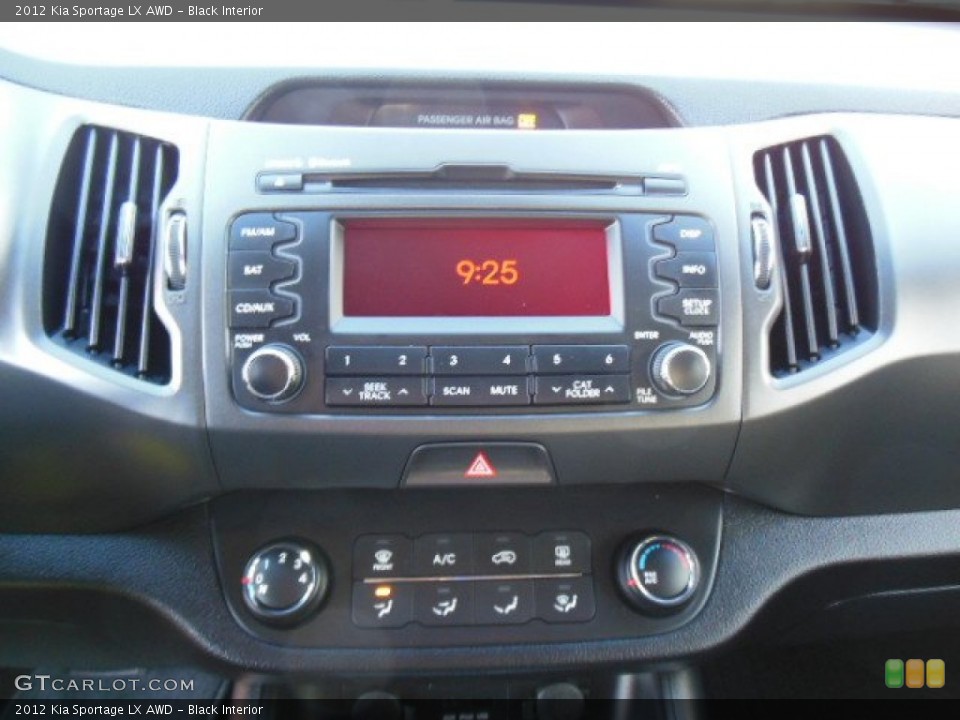 Black Interior Controls for the 2012 Kia Sportage LX AWD #74800805