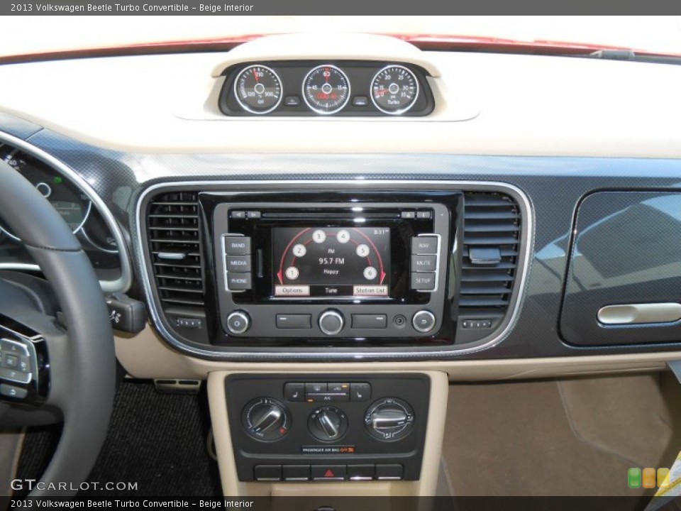 Beige Interior Controls for the 2013 Volkswagen Beetle Turbo Convertible #74804591