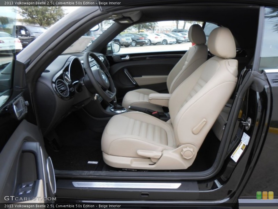 Beige Interior Prime Interior for the 2013 Volkswagen Beetle 2.5L Convertible 50s Edition #74805077