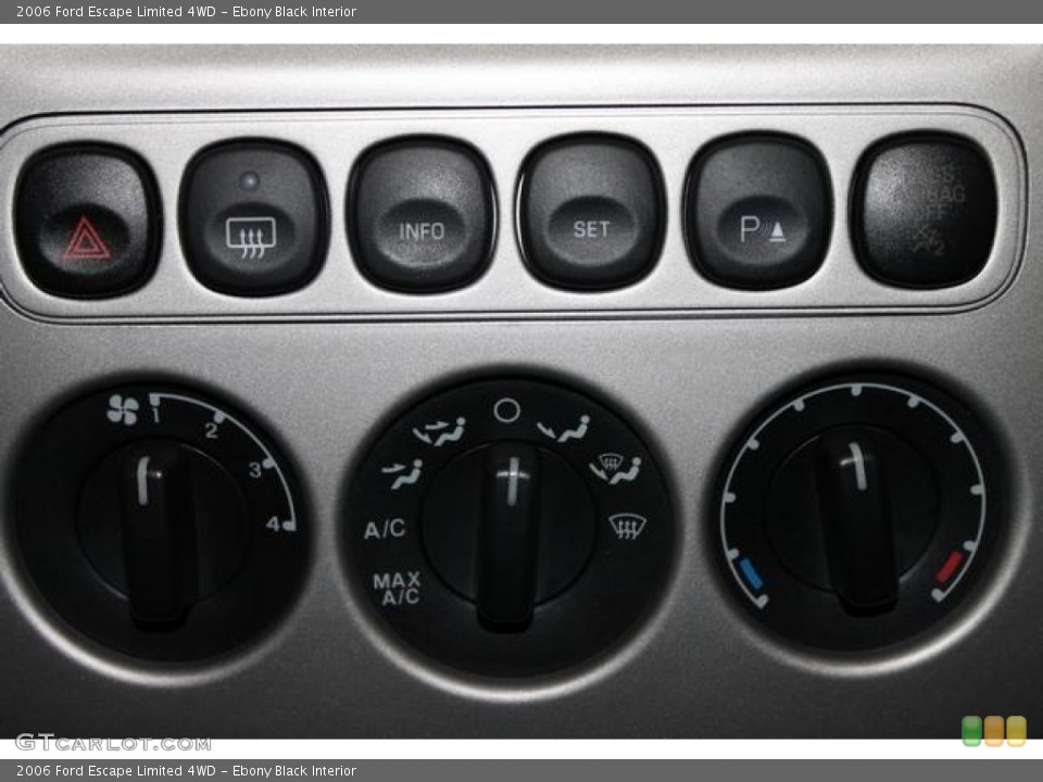 Ebony Black Interior Controls for the 2006 Ford Escape Limited 4WD #74805119