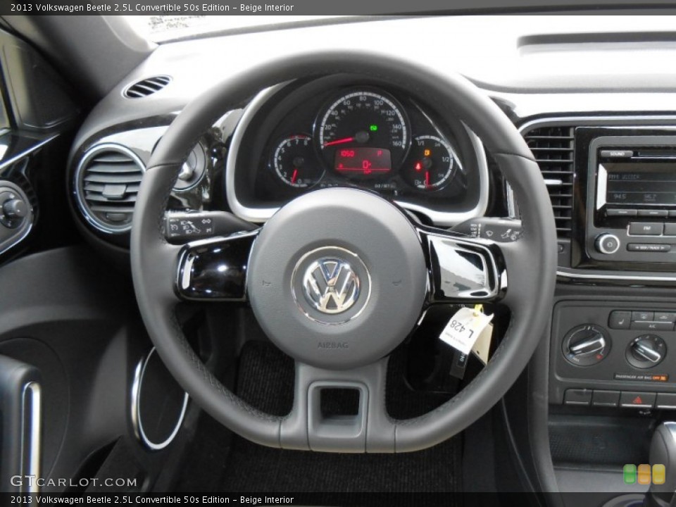 Beige Interior Steering Wheel for the 2013 Volkswagen Beetle 2.5L Convertible 50s Edition #74805236