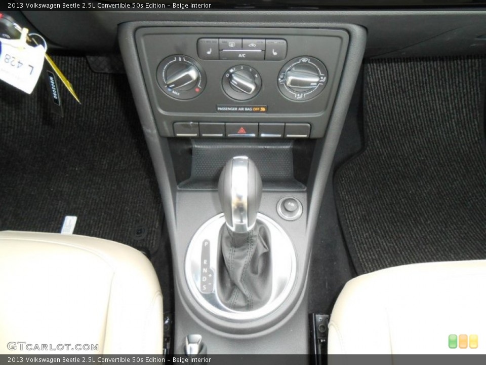 Beige Interior Controls for the 2013 Volkswagen Beetle 2.5L Convertible 50s Edition #74805282