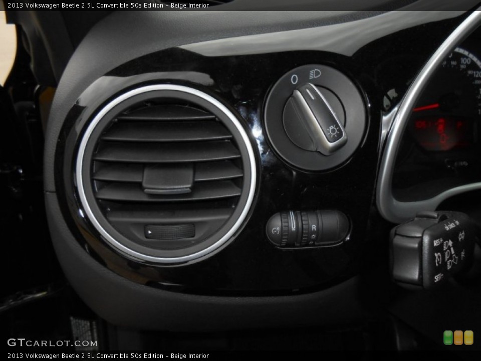 Beige Interior Controls for the 2013 Volkswagen Beetle 2.5L Convertible 50s Edition #74805340