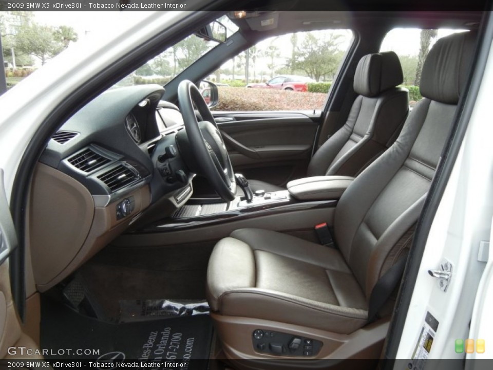 Tobacco Nevada Leather Interior Front Seat for the 2009 BMW X5 xDrive30i #74810689