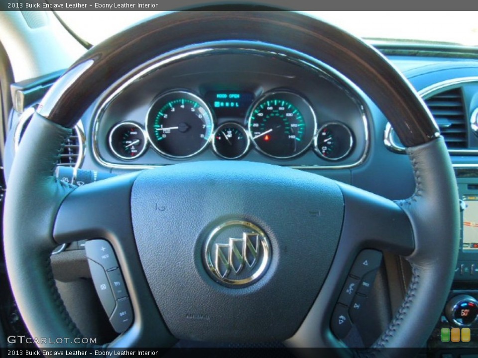 Ebony Leather Interior Steering Wheel for the 2013 Buick Enclave Leather #74815727