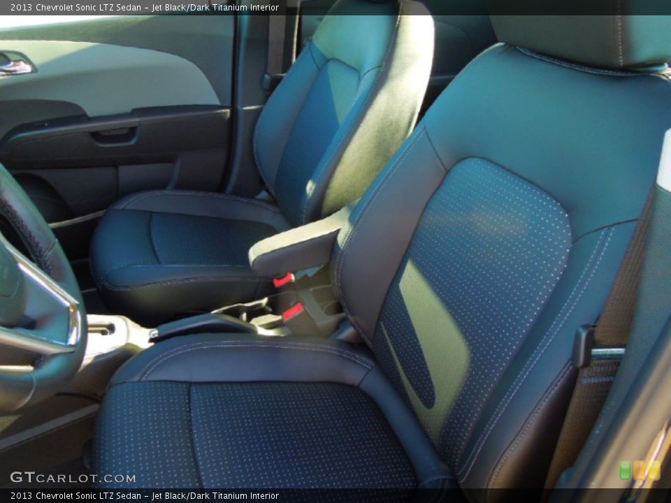 Jet Black/Dark Titanium Interior Front Seat for the 2013 Chevrolet Sonic LTZ Sedan #74817413
